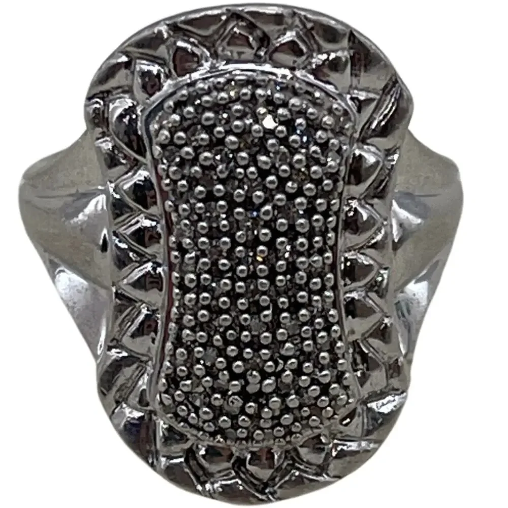 Vintage Sterling Silver 925 Marcasite Ring Size 7 Chunky Statement Jewelry
